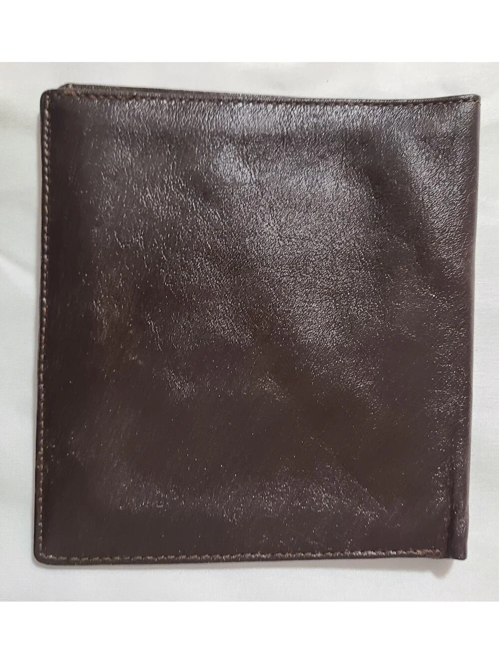 Vtg L’Aiglon Leather Bifold Wallet & Dust Cover Sz Small Dark Brown 10 CC Slots
